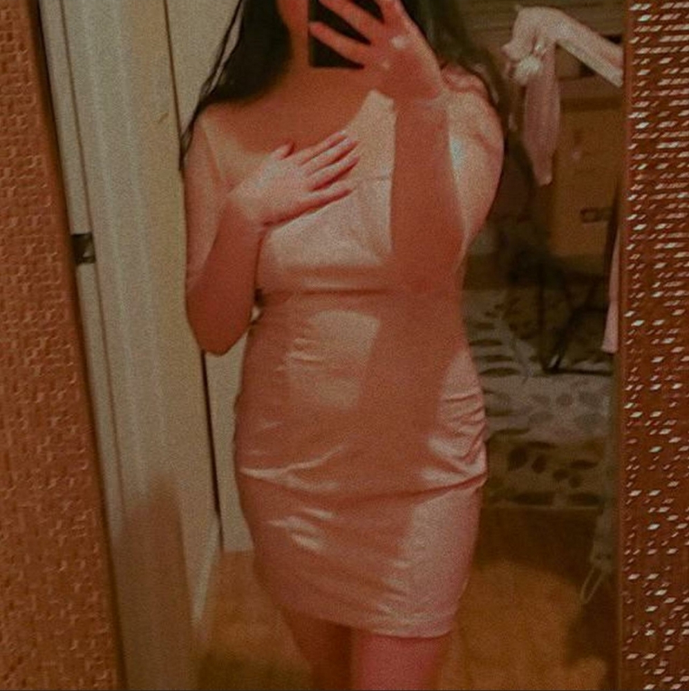 Pinky nude faux latex dress from fashion nova